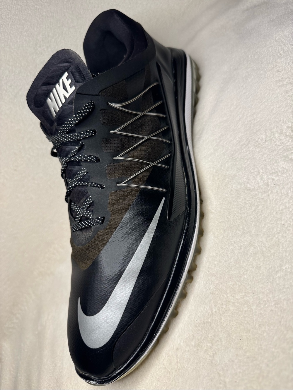 Nike Lunar Control 4 Golf Shoes Mens Size 13 Black Silver 849971-001